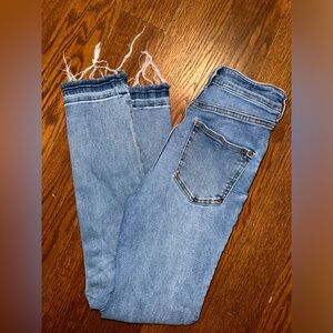 Anthropologie Light Blue Raw-Hem Cropped Jeans